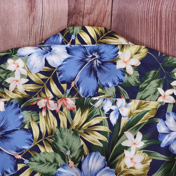 *FLAWS* Vintage Gitman Bros Mens Large Floral Hawaiian Shirt Made in USA Cotton - Picture 8 of 14